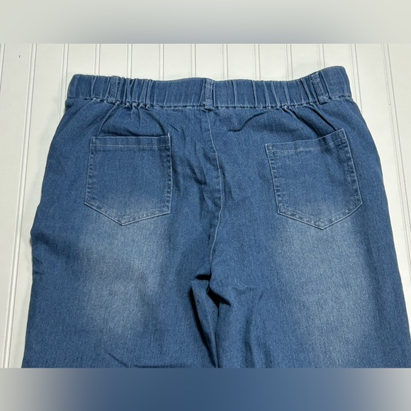 Pull On Elastic Denim Joggers With Pockets size Large - Picture 6 of 6